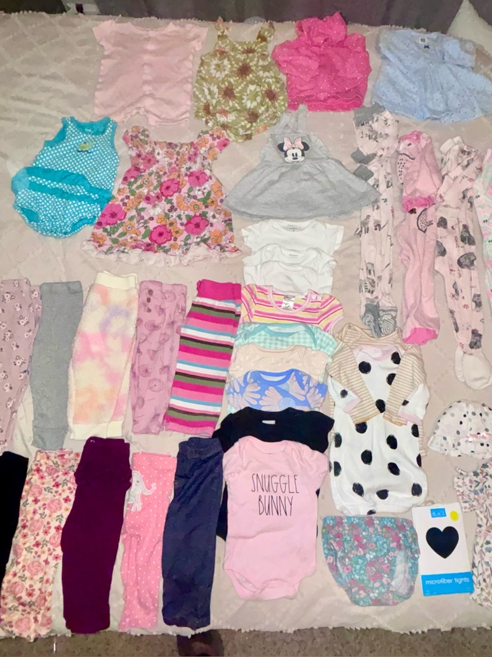 Mixed Bundle Of 36 pc Baby Girl Clothes NB - 12 Months. EUC.